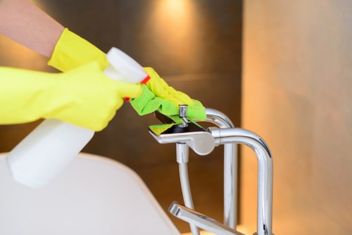 Cleaner preparing a Brixton short-let property for the next Airbnb guest